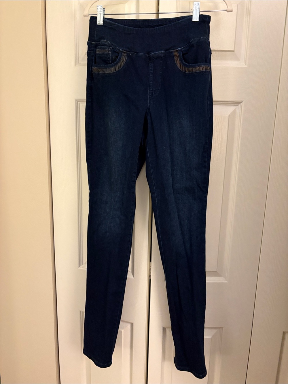 Belle by Kim Gravel Dark Blue Straight-Leg Stretch Jeans